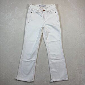 AYR Womens 25S The Bomb Pop White Crop Jeans Raw Hem Straight